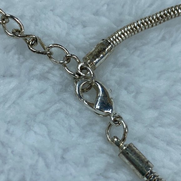 Silver Color Statement Piece Necklace Pendant Chain Multicolor Stones Extender - Picture 13 of 16